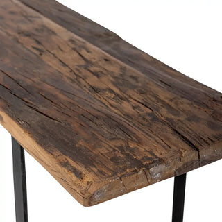 Wandplank gerecycled hout bruin Tallymay 140cm van Bloomingville, van dichtbij met materiaal en afwerking zichtbaar