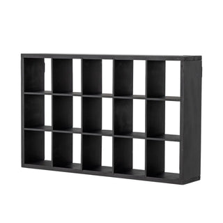 Wandplank grenen zwart Olinn 41x66cm van Bloomingville, aan de achterzijde met afwerking zichtbaar