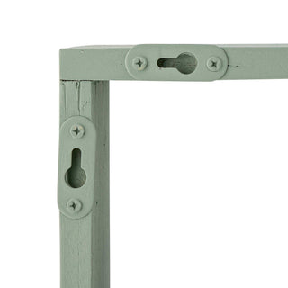 Wandplank grenenhout groen Preston 67cm van Bloomingville, schuin bekeken met vorm en afwerking zichtbaar