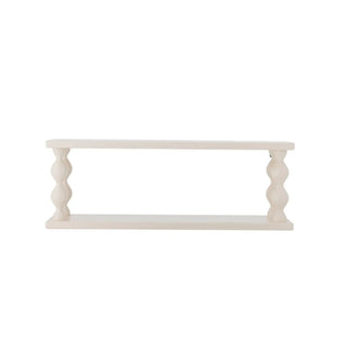 Wandplank mdf wit Salino 60cm van Bloomingville, schuin bekeken met vorm en afwerking zichtbaar
