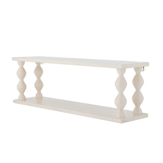 Wandplank mdf wit Salino 80cm van Bloomingville, schuin bekeken met vorm en afwerking zichtbaar