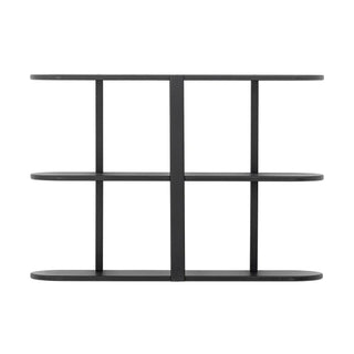 Wandplank mdf zwart Vicente van Bloomingville, van opzij met vorm en constructie zichtbaar