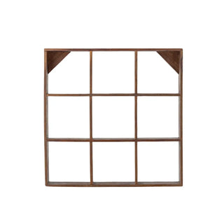 Wandrek hergebruikt hout Tilo 53x53cm van Bloomingville, aan de achterzijde met afwerking zichtbaar