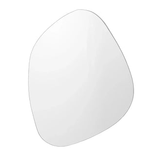 Wandspiegel glas zilver Aimie 56x70cm van Bloomingville, schuin bekeken met vorm en afwerking zichtbaar