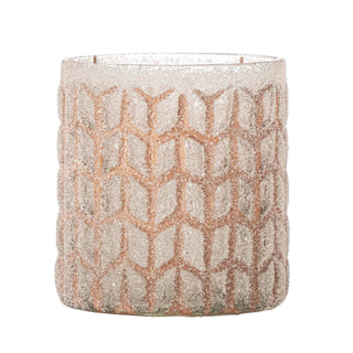 Waxinelichthouder gerecycled glas rose Esther 8cm van Bloomingville, duidelijk als hoofdfoto afgebeeld