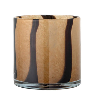 Waxinelichthouder glas bruin liberty 15cm van Bloomingville, duidelijk als hoofdfoto afgebeeld