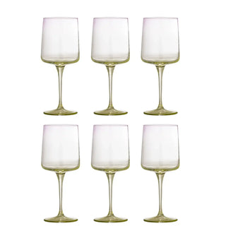 Wijnglazen glas paars Luciana - 6 stuks van Bloomingville, duidelijk als hoofdfoto afgebeeld