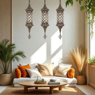 Hanglamp Fontes antiek brons 50cm van D&C, toegepast in een sfeervolle interieursetting