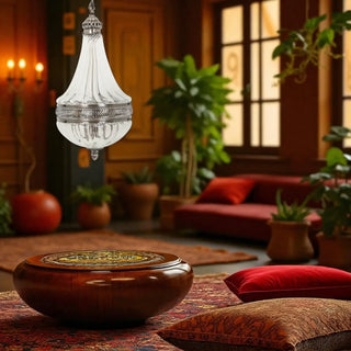 Hanglamp Luso antiek zilver 55cm van D&C, in een gestileerde detailopstelling