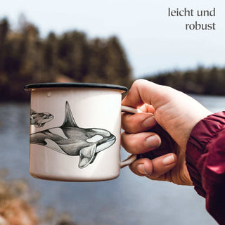 Mug en émail fait main orques 300ml