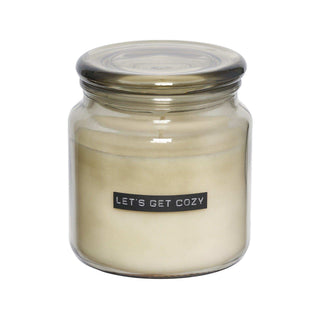 Grote grijze geurkaars Amber Cozy - Het Adres
