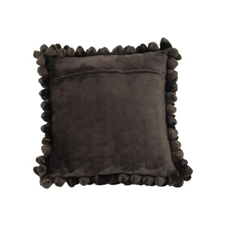 Kussen Pebble Chocolate 45x45cm van Haans Lifestyle, aan de achterzijde met details duidelijk zichtbaar