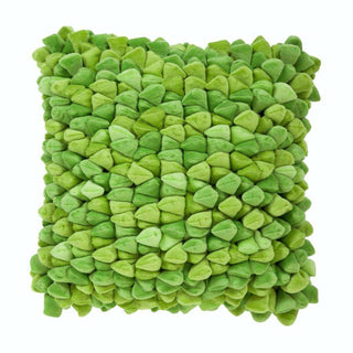 Kussen Pebble groen 45x45cm van Haans Lifestyle, aan de achterzijde met stof en afwerking zichtbaar
