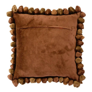 Kussen Pebble Rustic bronze van Haans Lifestyle, van dichtbij met de zachte structuur zichtbaar