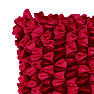 Kussen Pebble Scarlet red 45x45cm van Haans Lifestyle, van dichtbij met de zachte structuur zichtbaar