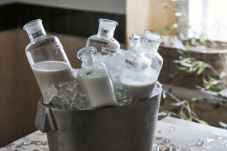 Fles met dop Farma helder 32cm - Het Adres