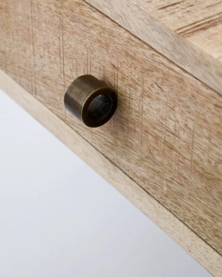 Bedsi naturel wandtafel mangohout 35cm van House Doctor, recht van voren met vorm en afwerking zichtbaar