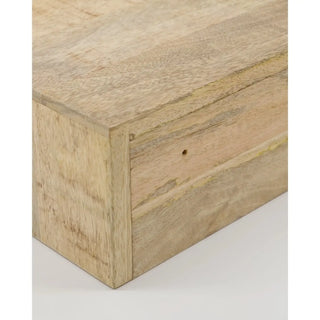 Bedsi naturel wandtafel mangohout 35cm van House Doctor, van opzij met vorm en constructie zichtbaar