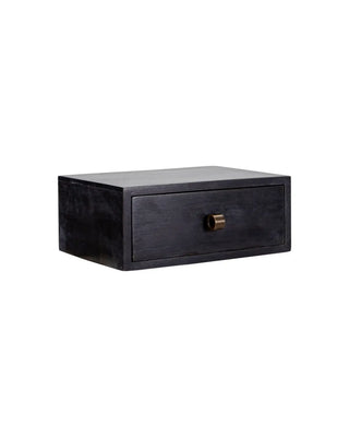 Bedsi zwarte wandtafel mangohout 35cm van House Doctor, schuin bekeken met vorm en afwerking zichtbaar