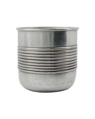 Bloempotten Groove zilver 18cm van House Doctor, vanuit een aanvullend productaanzicht