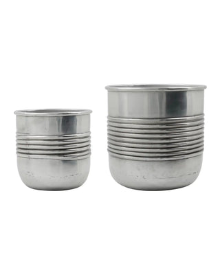 Bloempotten Groove zilver 18cm van House Doctor, duidelijk als hoofdfoto afgebeeld
