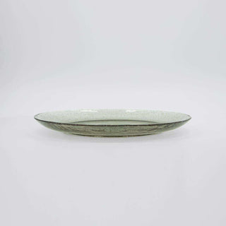 Bord Rain groen glas 27cm - 2 stuks van House Doctor, van opzij met zicht op vorm en constructie
