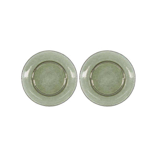 Bord Rain groen glas 27cm - 2 stuks van House Doctor, als vrijstaande productfoto