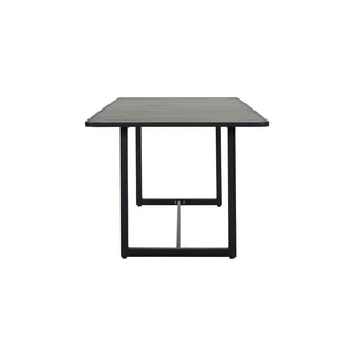Buitentafel Helo zwart 200cm van House Doctor, van opzij met zicht op vorm en constructie