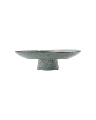 Cakebord Rustic grijsblauw aardewerk 32cm van House Doctor, recht van voren met vorm en afwerking zichtbaar
