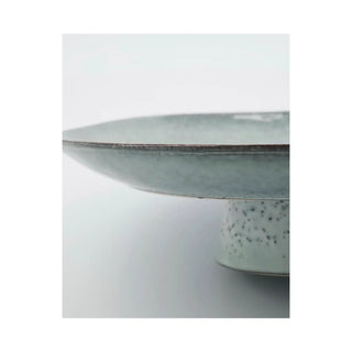 Cakebord Rustic grijsblauw aardewerk 32cm van House Doctor, van opzij met vorm en constructie zichtbaar