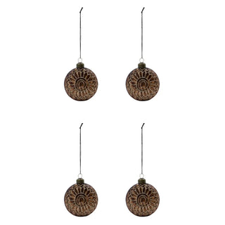 Circulo kerstballen bruin glas - 4 stuks van House Doctor, duidelijk als hoofdfoto afgebeeld