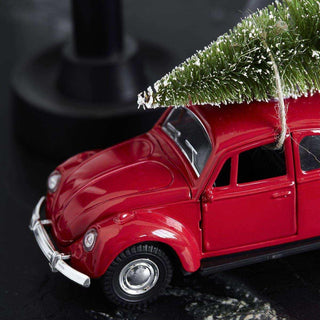 Decoratie auto Xmas rood groot van House Doctor, van dichtbij met materiaal en textuur zichtbaar