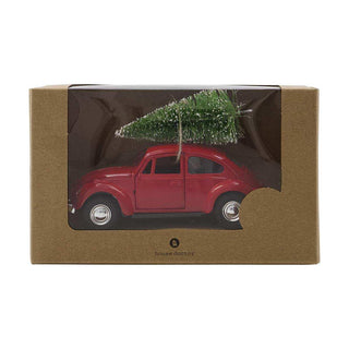 Decoratie auto Xmas rood groot van House Doctor, recht van voren met vorm en afwerking zichtbaar