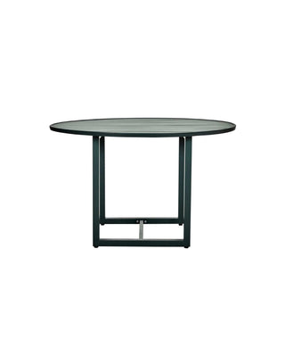 Eettafel Helo groen rond 120cm - outdoor van House Doctor, schuin bekeken met vorm en afwerking zichtbaar