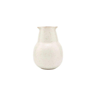 Lage witte Pion fles met ronde buik, smalle hals en licht uitlopende opening