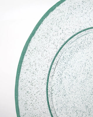 Glazen bord Rain aqua 21cm - 2 stuks van House Doctor, recht van voren met vorm en afwerking zichtbaar