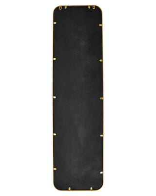 Gouden spiegel met afgeronde hoeken 35x129cm van House Doctor, recht van voren met vorm en afwerking zichtbaar