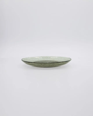 Groen glazen bord Rain 21cm - 2 stuks van House Doctor, van dichtbij met materiaal en afwerking zichtbaar