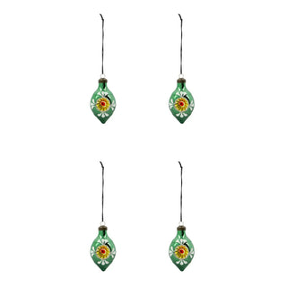 Groene kerstballen van glas Nostal - 4 stuks van House Doctor, duidelijk als hoofdfoto afgebeeld