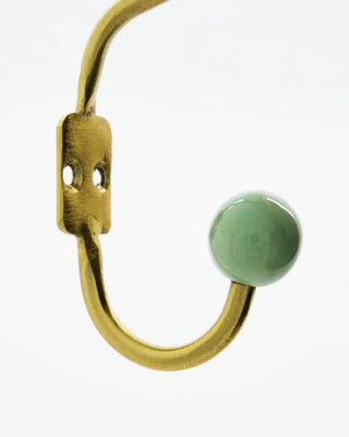 Haak Ball Aqua 13cm - 2 stuks van House Doctor, van opzij met vorm en afwerking zichtbaar