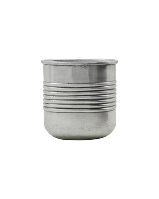 Hangende Bloempotten Groove zilver 18cm van House Doctor, recht van voren met vorm en afwerking zichtbaar