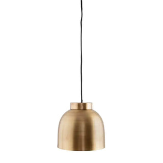 Gouden hanglamp met matte finish en zwarte kabel