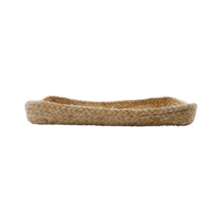 Jute dienbladen set naturel 36cm - set van 2 van House Doctor, aan de achterzijde met afwerking zichtbaar