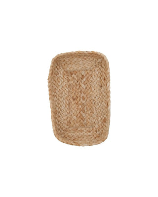 Jute dienbladen set naturel 36cm - set van 2 van House Doctor, recht van voren met vorm en afwerking zichtbaar