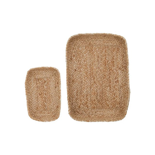 Jute dienbladen set naturel 36cm - set van 2 van House Doctor, duidelijk als hoofdfoto afgebeeld