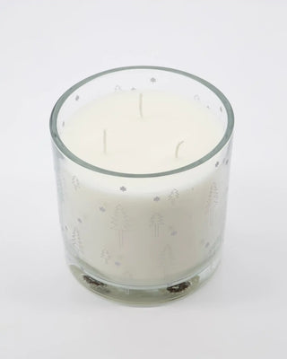 Kaars in glas Advent zilver 12cm van House Doctor, met stof en structuur van dichtbij zichtbaar