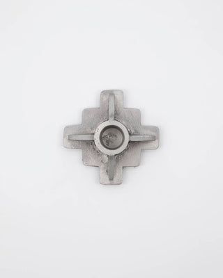 Kandelaar Castle antiek aluminium 3,5cm van House Doctor, van opzij met vorm en afwerking zichtbaar