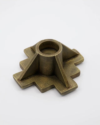 Kandelaar Castle antiek brons 6,5cm van House Doctor, recht van voren met vorm en afwerking zichtbaar