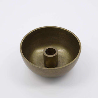 Kandelaar Crown brons 12cm van House Doctor, van opzij met vorm en constructie zichtbaar