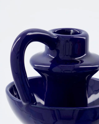 Kandelaar Diva blauw 14cm van House Doctor, van dichtbij met materiaal en afwerking zichtbaar